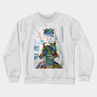 AUDREY HEPBURN watercolor portrait .4 Crewneck Sweatshirt